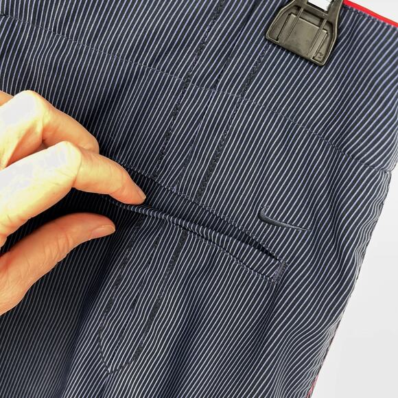 Nike Golf Navy Skirt Women Sz 8 Pinstripe A-Line Pleats Zip Pockets Liner Shorts - Picture 10 of 11